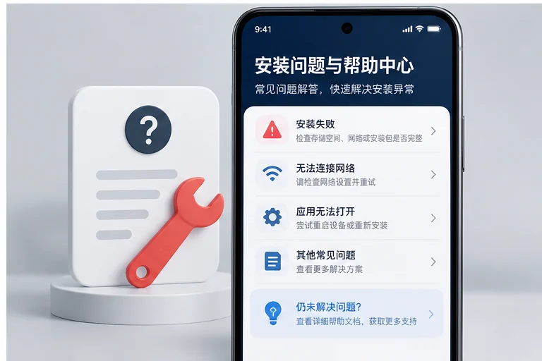 手机安装问题帮助中心界面